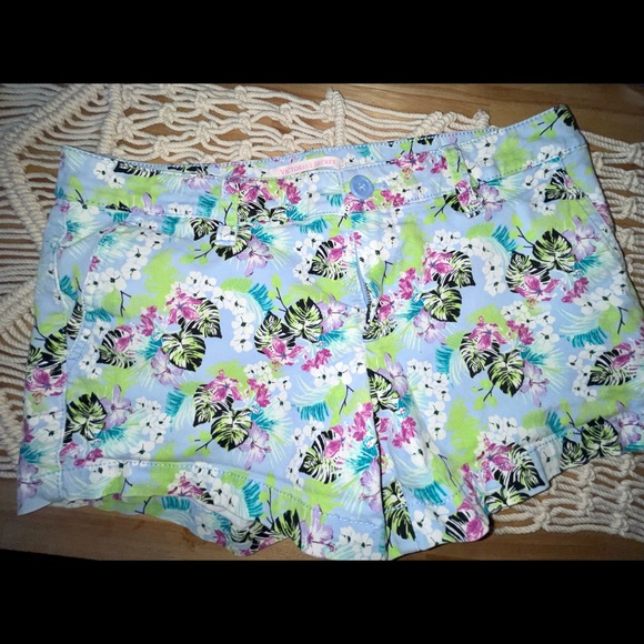 Victoria's Secret Pants - Victoria’s Secret Pink Blue Palm Ruffle Shorts 4